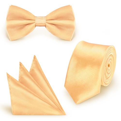 Set gold krawatte fliege - (22),