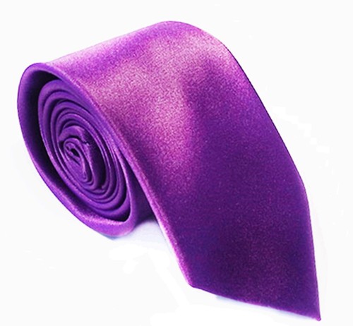 Slim krawatte lila edel satin - slim,