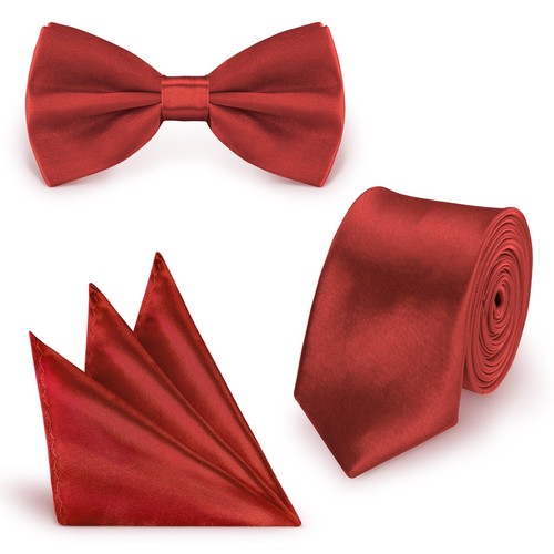 Set weinrot krawatte - set, (10)